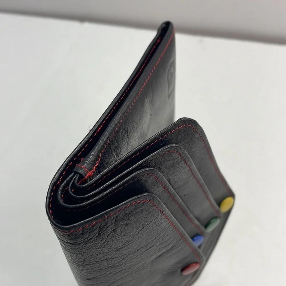 Authentic vintage CHRISTIAN DIOR multi snap black leather wallet with COA - Picture 11 of 12